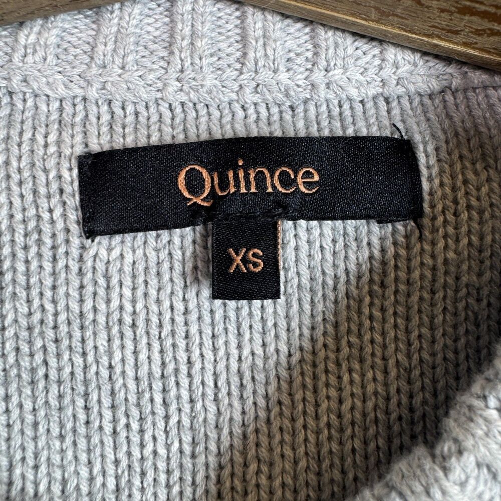 Quince Women 100% Organic Cotton Cropped Button Cardigan Gray Size XS - Picture 5 of 8
